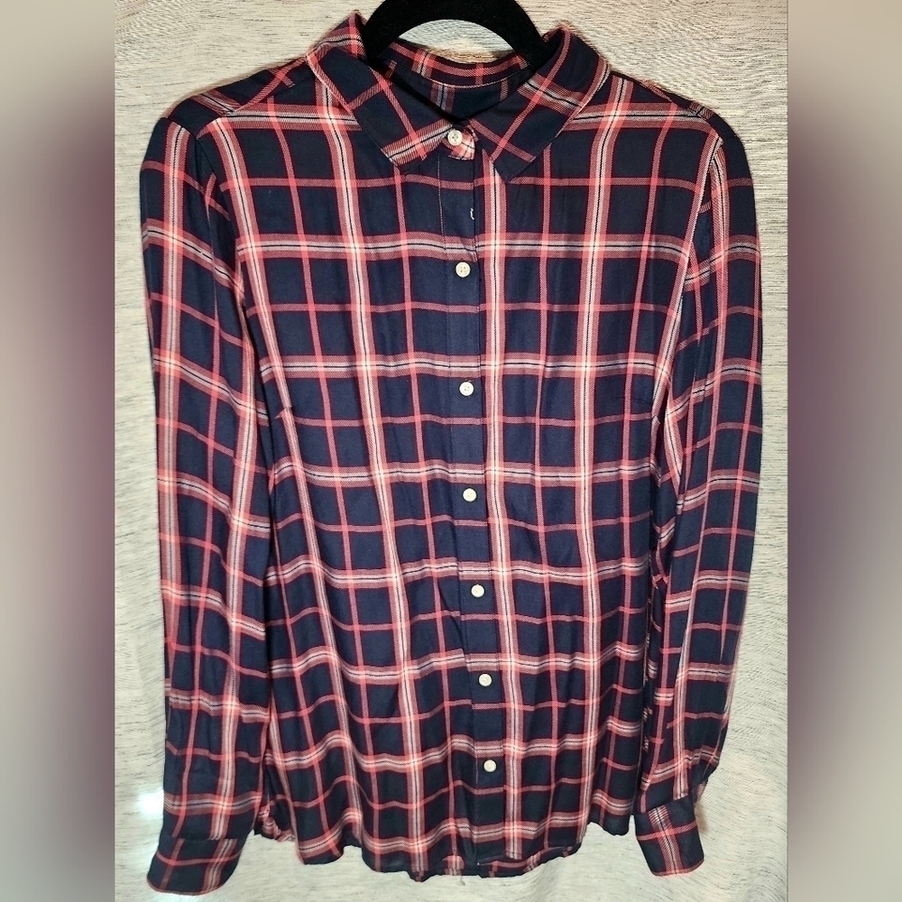 Banana Republic Women's Plaid Button Down M Classic Fit